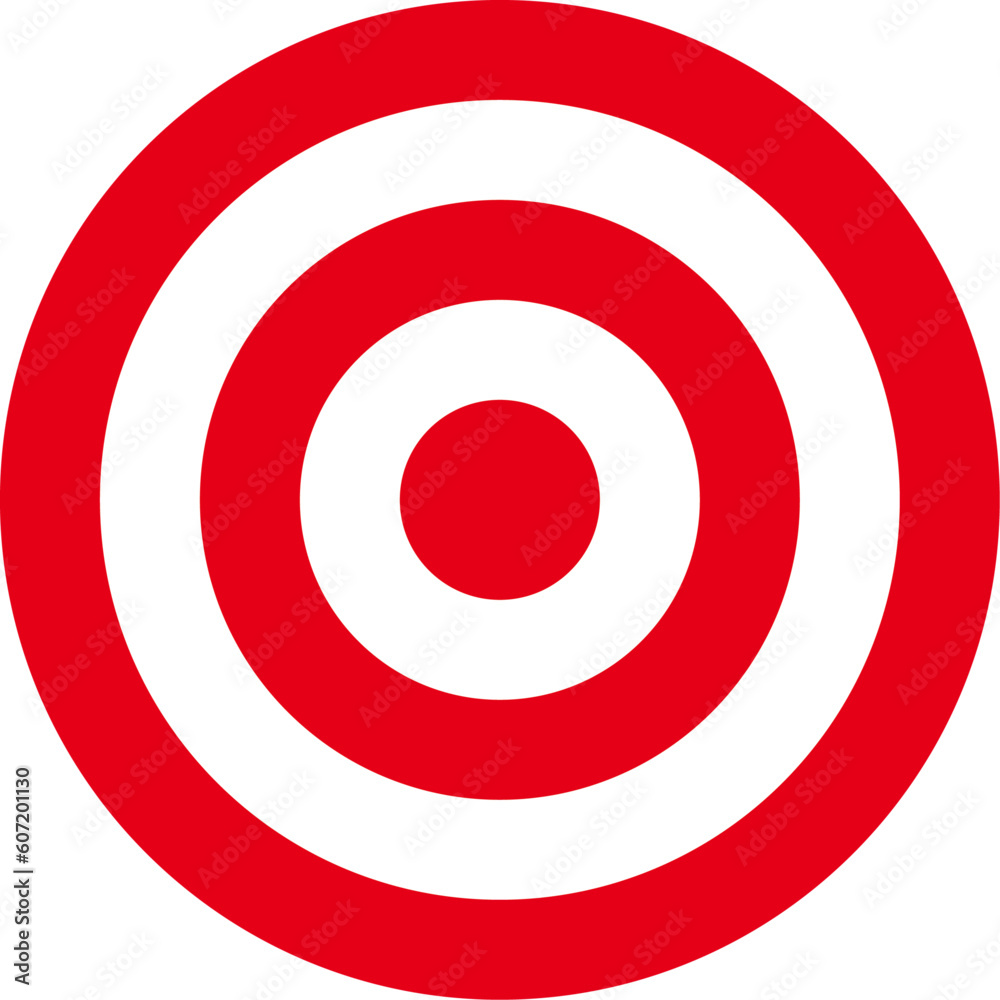 Red and white bullseye target