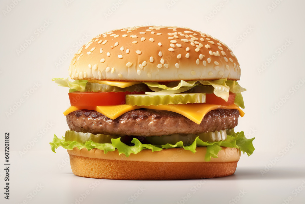 Delicious hamburger on white background Delicious hamburger on white background