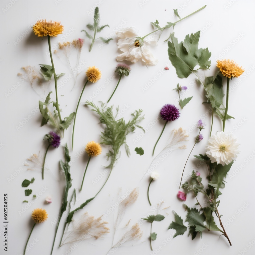 Obraz premium nature flower design white floral spring leaf summer isolated mockup background. Generative AI.
