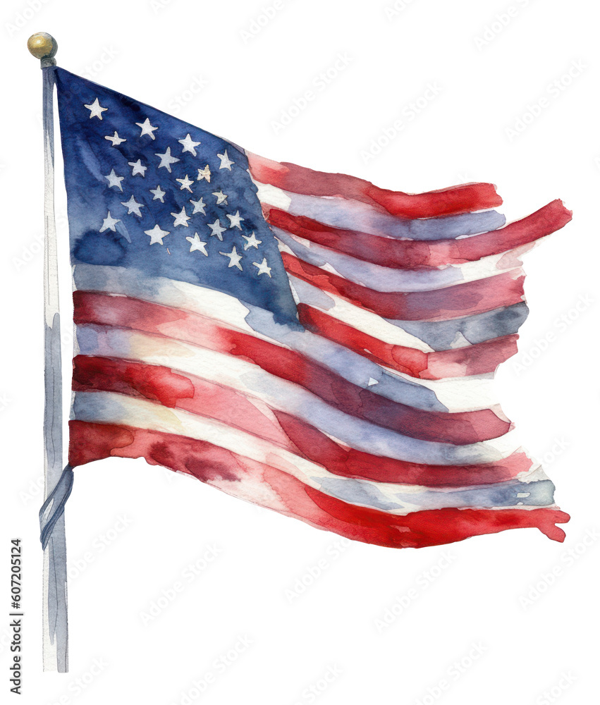 Water Color American Flag