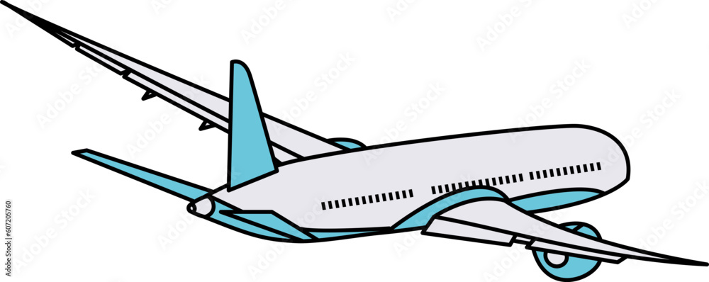White Flying Airplane Illustration Vector