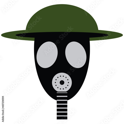 Vintage Gas Mask and Helmet