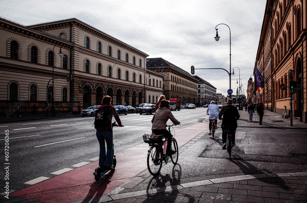 custom made wallpaper toronto digitalPeople riding bicycles down the street