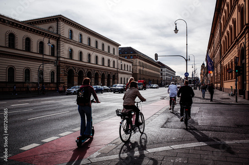 Wallpaper Mural People riding bicycles down the street Torontodigital.ca