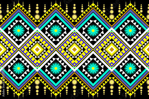Ethnic pattern designs, ethnic pattern graphics, geometric shapes and flowers are used for weaving