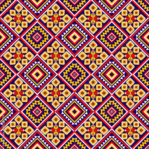 Bild auf Leinwand Geometric ethnic pattern embroidery design for walls, garments, and backgrounds