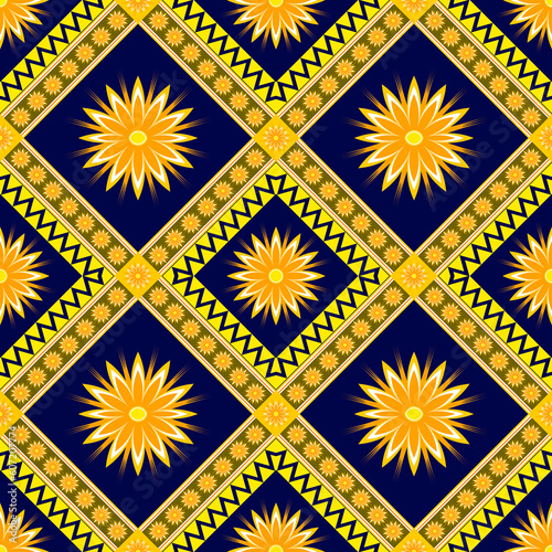 Ethnic pattern designs, ethnic pattern graphics, geometric shapes and flowers are used for weaving