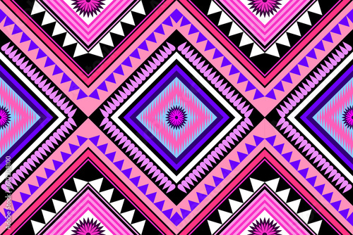Geometric ethnic pattern embroidery design for walls, garments, and backgrounds.
