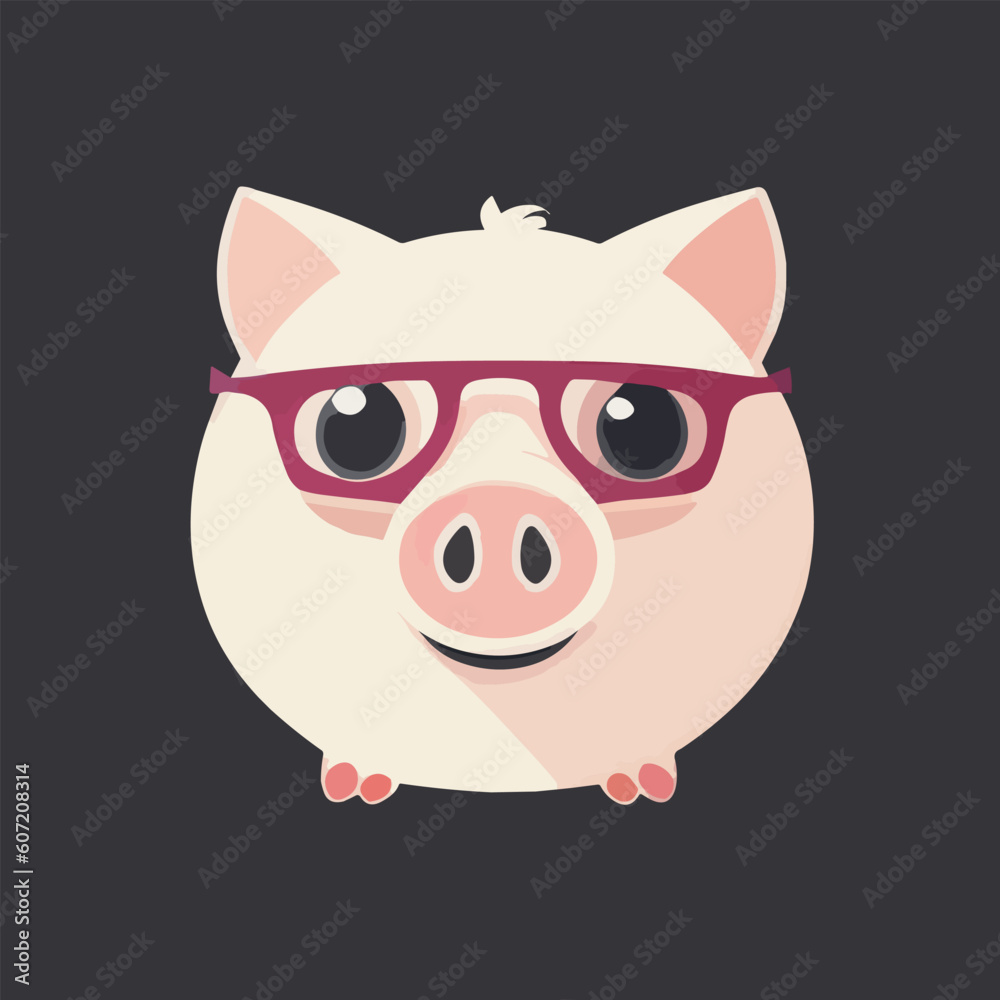 Cute vector illustration of a pig