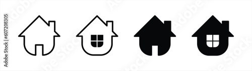 home icon set. house, real estate icon symbol sign collections, vector illustration