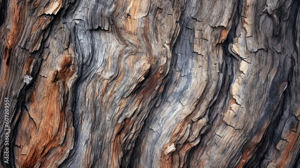 The intricate texture and patterns of tree bark. Generative AI The intricate texture and patterns of tree bark. Generative AI