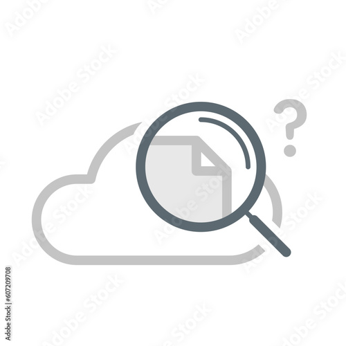 Search no result. Data, document, file not found in the cloud storage or server concept illustration linear design vector eps10. Graphic element for landing page, empty state ui, infographic, icon