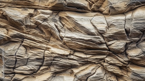 A textured and rugged rock in natural landscape. Generative AI