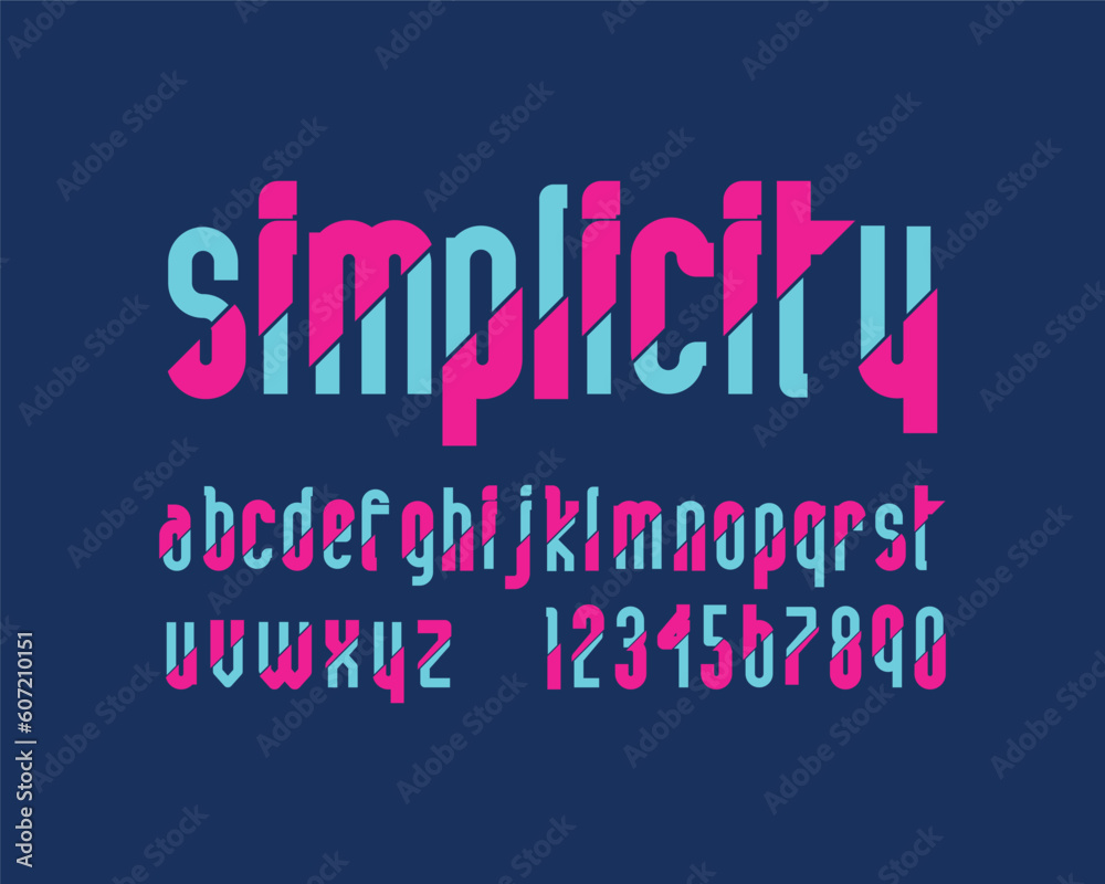 simplicity designer font set in vector format