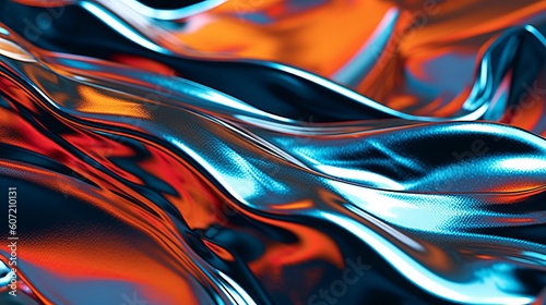 A vibrant blue and orange abstract background. Generative AI