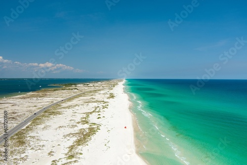 Aerial view of Opal Beach in Pensacola, Florida