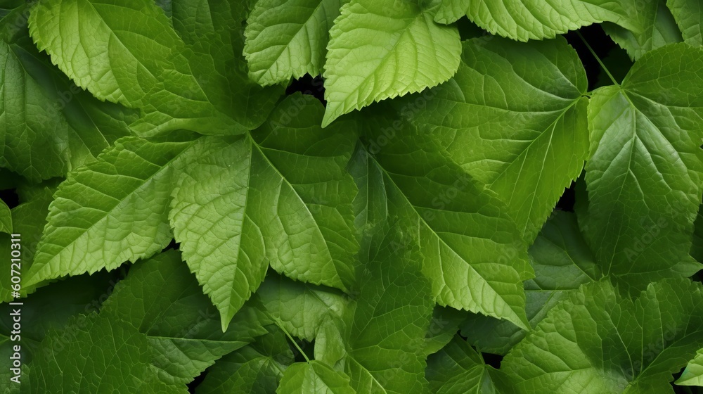 A vibrant green leaf up close with intricate details. Generative AI A vibrant green leaf up close with intricate details. Generative AI