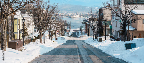 Принти на полотні Hachiman Zaka Slope with Snow in winter season