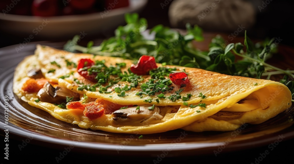 Fototapeta premium omelette - food photography - made with Generative AI tools