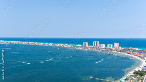 Aerial view of Pensacola Beach on Memorial Day Weekend 2023