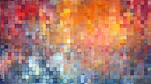 Colorful squares in an abstract pattern. Generative AI © Cloudyew