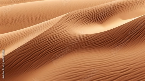 Wavy sand dune patterns up close. Generative AI © Cloudyew