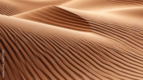 A vast desert landscape with towering sand dunes. Generative AI © Cloudyew