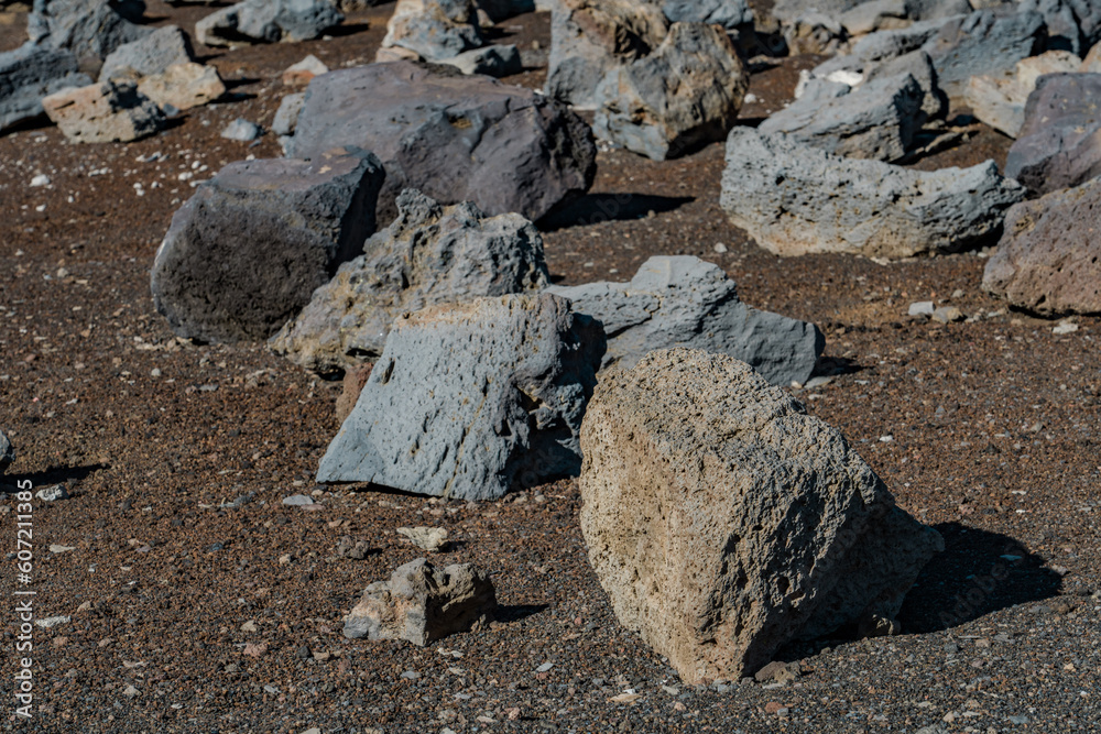 Fototapeta premium volcanic rock, basalt at Haleakala National Park Summit, Maui, Hawaii. geology