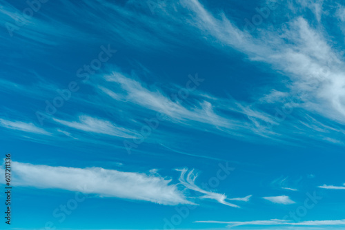 Blue sky and white clouds  Haleakala National Park  Maui  Hawaii. Cirrus cloud