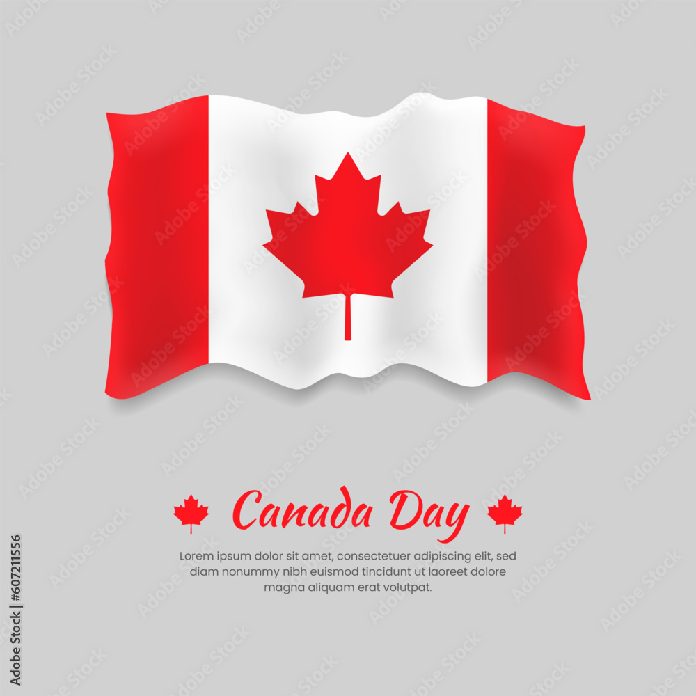Canada day greeting card, Canadian Flag
