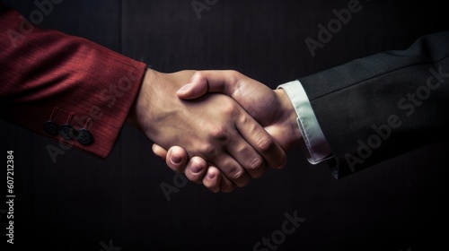 Two business people sealing a deal with a handshake. Generative AI