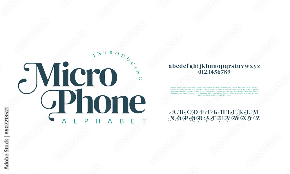 Microphone abstract digital technology logo font alphabet. Minimal