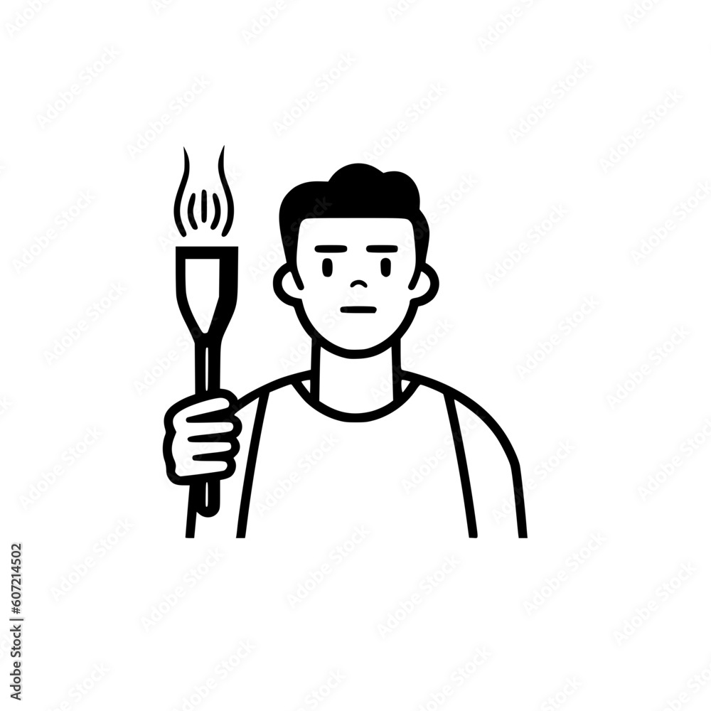 Man holding flame vector illustration isolated on transparent background Man holding flame vector illustration isolated on transparent background