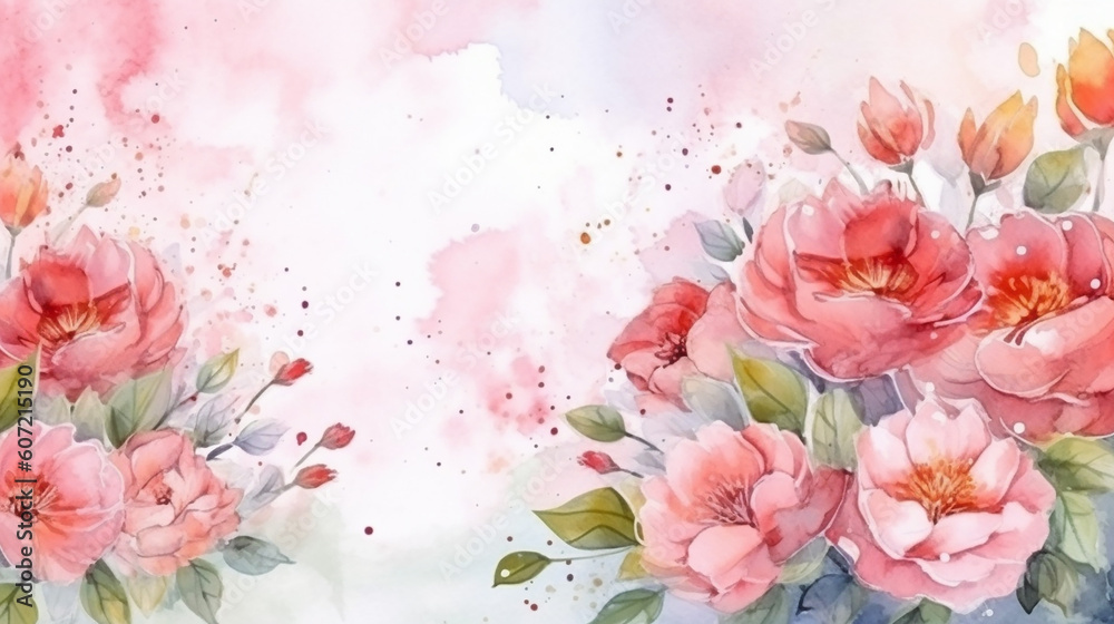 Happy mother's day background with water color. Generative AI