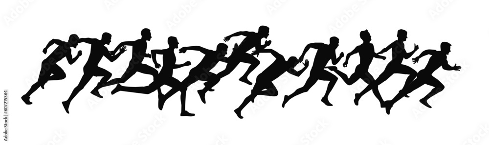 Running group silhouette