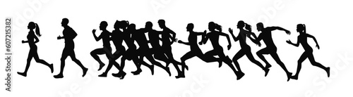 Running group silhouette