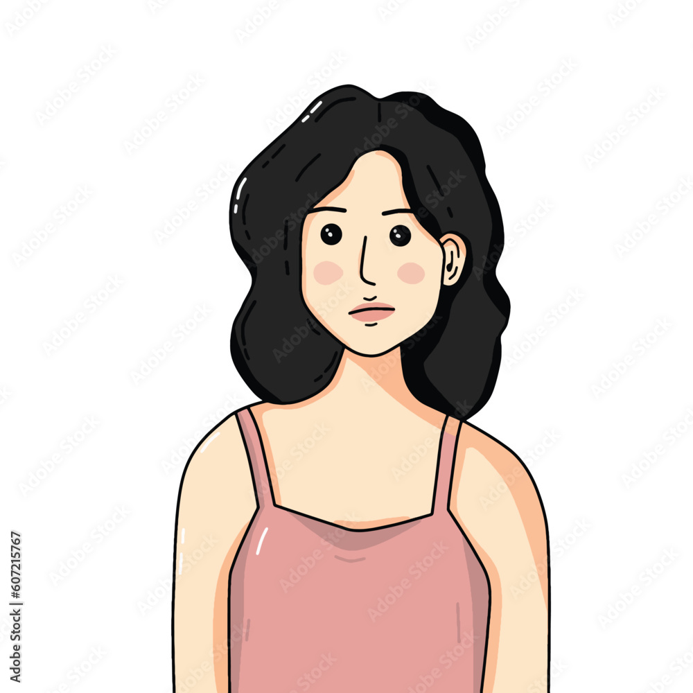 a girl illustration for profile picture or presentation's profile picture a girl illustration for profile picture or presentation's profile picture