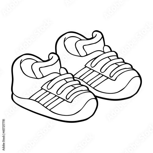 children's shoes line vector illustration