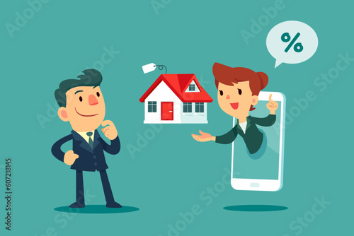 businessman looking to buy new house online