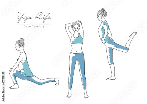 ストレッチ　ヨガをする女性