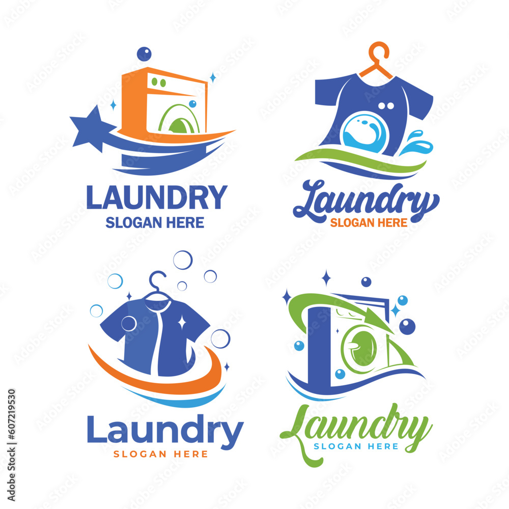 Laundy logo collection template. Laundry service illustration vector