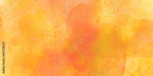 abstract yellow background with watercolor splashes. Abstract seamless yellow watercolor texture background. yellow sky and watercolor background with abstract cloudy sky concept.