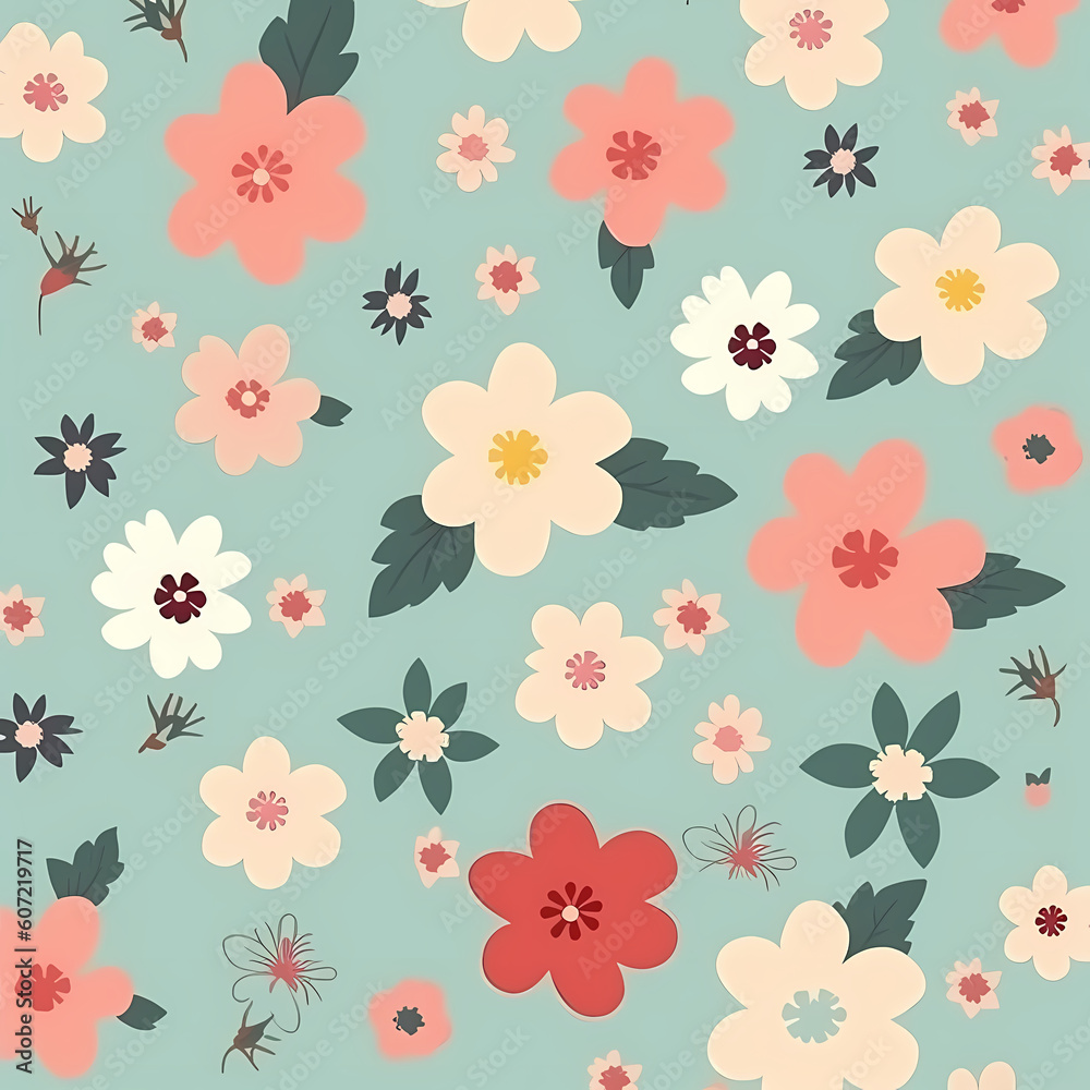 Cute Flower Background Pattern Illustration