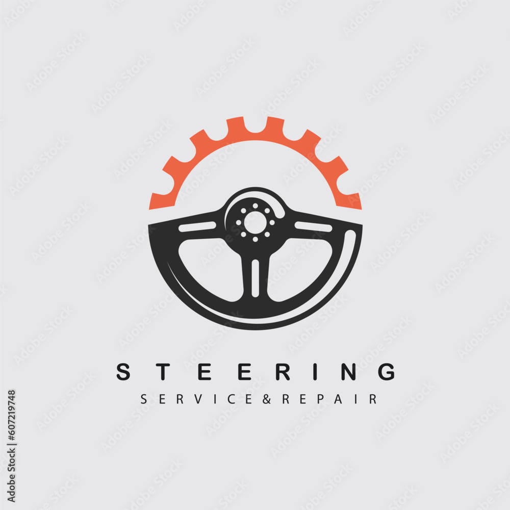 steering wheel service and repair icon vector concept design template steering wheel service and repair icon vector concept design template
