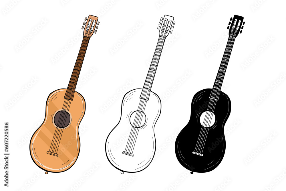 Naklejka premium Ukulele - Vector illustration, summer time, Hawa