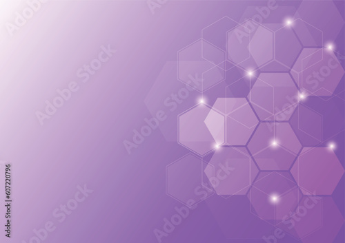 abstract technology purple background with hexagons