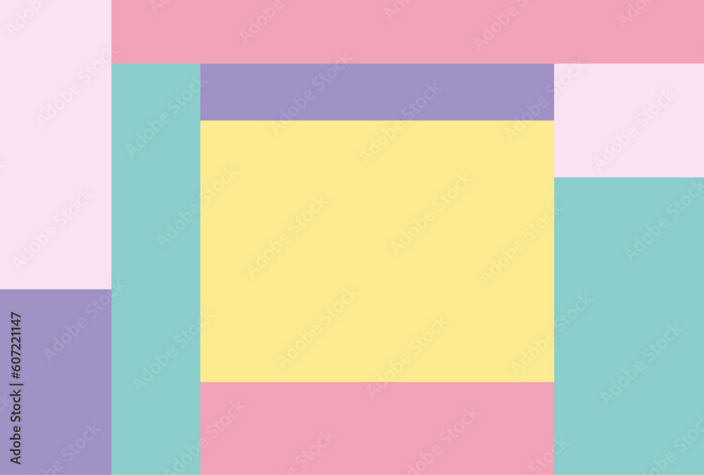 かわいい色のカラフルなブロックのポストカード