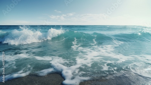 Beautiful calm waters with clean beach Generative AI
