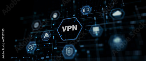 VPN network security internet privacy encryption concept. Abstract Background