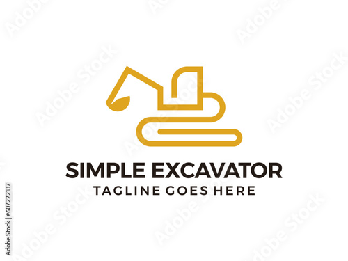 Simple excavator construction logo icon template